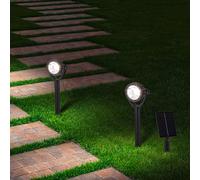 Näve Foco LED solar con pica NOMI, negro, juego de 6, IP44 True