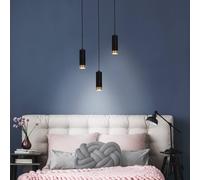Näve Lámpara colgante Fridu, negro, 3 luces, lineal