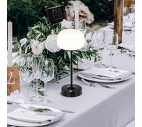 Näve Lámpara de mesa LED recargable Pina negra 27,8 cm metal/vidrio Touch