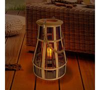 Näve Lámpara solar LED Cesta, 34 cm, negro/natural