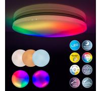 Näve Plafón LED Rainbow, regulable, RGBW, luz nocturna EC:EPREL:820113