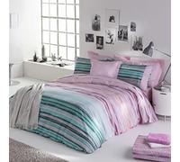 NAF NAF Pack Funda nórdica + Fundas de Almohada 100% algodón Elyse 260x240 cm (Cama 180/200)