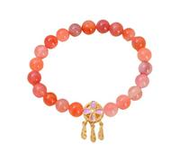 NAFEIMILUN Brazalete Pulsera Pulsera De Cristal Para Mujer Estilo Chino De Verano Con Un Solo Bucle Joyería Atrapasueños De Ágata Roja
