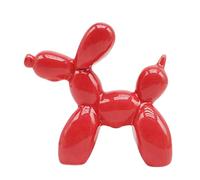 NAFEIMILUN Estatuas Decorativas Figura Decorativa De Perro Globo De Colores Figura De Cerámica Adorno De Mesa Grande Rojo