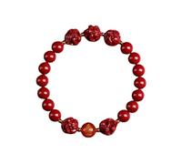 NAFEIMILUN Piedra De Cristal Curativo Pulseras Pulsera De Cinabrio Natural Con Doce Signos Del Zodíaco Buda Joyería Perro Del Zodíaco Aproximadamente 12mm 90 Arena De Oro Púrpura