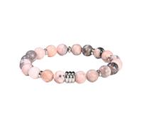 NAFEIMILUN Piedra De Cristal Curativo Pulseras Pulsera Elástica Natural Amarilla Y Negra De Un Solo Círculo Para Novios Y Novias Piedra Cebra Rosa