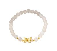 NAFEIMILUN Pulsera De Piedra Natural Para Mujer Pulsera De Cristal Para Mujer Estilo Chino De Verano Con Un Solo Lazo De Ágata Blanca
