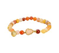 NAFEIMILUN Pulsera De Piedra Natural Pulsera De Ágata De Cristal Para Mujer Joyería China De Verano De Un Solo Bucle Con Calabaza De Jade Y Seda Dorada