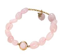 NAFEIMILUN Pulsera Piedras Naturales Pulsera De Ágata Para Mujer Estilo Chino De Verano Con Un Solo Bucle Con Cuentas De Cristal Rosa Transferido