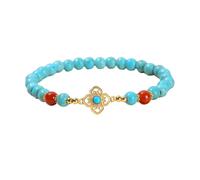 NAFEIMILUN Pulseras Cuentas Elásticas Pulsera De Ágata De Cristal Para Mujer Estilo Chino De Verano De Un Solo Bucle Joyería Azul Turquesa Ruyi