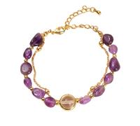 NAFEIMILUN Pulseras Cuentas Elásticas Pulsera De Ágata Para Mujer Estilo Chino De Verano Con Un Solo Bucle Con Forma De Amatista