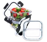 Nafhone Bariatric - Recipientes bariátricos para preparación de comidas, 226.8 g con control de porciones bariátricas con dos compartimentos de 4 onzas (paquete de 3), recipientes de vidrio