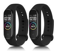 NAGAO 2 Pack Correas Compatible con Xiaomi Mi Band 4 Xiaomi Mi Band 3,Suave Silicona Pulseras de Repuesto Original Correa para Xiaomi Mi Smart Band 4(Negro/Negro)