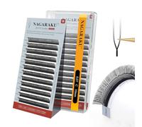 NAGARAKU 2D UU Pestañas Doble Punta En U Paralelo Forma Naturales Esponjosas Flexibles Rizo Suave Ligeras Finas Flor Compacta Cada Pestaña Luce Clara y Separada UU Lash Negro Mate (0,07 C 10mm)
