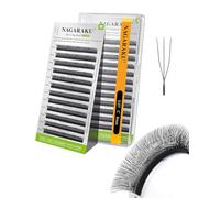 NAGARAKU 3D U Pestañas U Forma Naturales Esponjosas Flexibles Rizo Tejidas A Mano Suave Ligeras Finas Flor Compacta Cada Volumen Abanico Pestaña Luce Clara y Separada U Lash Negro Mate (0,07 C 8mm)