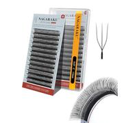 NAGARAKU 3D UU Pestañas UU Naturales Esponjosas Flexibles Rizo Tejidas A Mano Suave Ligeras Finas Flor Compacta Cada Volumen Abanico Pestaña Luce Clara y Separada UU Lash Negro Mate (0,07 C 13mm)