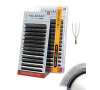 NAGARAKU 3D UU Pestañas UU Naturales Esponjosas Flexibles Rizo Tejidas A Mano Suave Ligeras Finas Flor Compacta Cada Volumen Abanico Pestaña Luce Clara y Separada UU Lash Negro Mate (0,07 D 9mm)