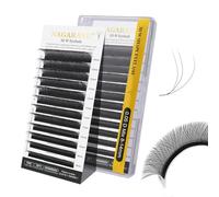 NAGARAKU 3D W Pestañas W Ramo Prefabricado Extensión de Pestañas Hecho a mano WW Profesional Pestañas Postizas Naturales Ahorra Tiempo Volumen Rusas Clover Eyelash Cluster Negro(0.05mm D 8-124mm)