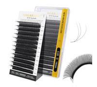 NAGARAKU 3D W Pestañas W Ramo Prefabricado Extensión de Pestañas Hecho a mano WW Profesional Pestañas Postizas Naturales Ahorra Tiempo Volumen Rusas Clover Eyelash Cluster Negro(0.05mm D 14mm)