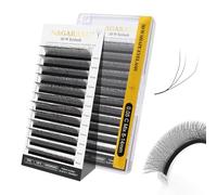 NAGARAKU 3D W Pestañas W Ramo Prefabricado Extensión de Pestañas Hecho a mano WW Profesional Pestañas Postizas Naturales Ahorra Tiempo Volumen Rusas Clover Eyelash Cluster Negro(0.05mm C 8-124mm)