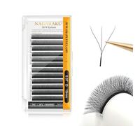 NAGARAKU 3D W Pestañas W Ramo Prefabricado Extensión de Pestañas Hecho a mano WW Profesional Pestañas Postizas Naturales Ahorra Tiempo Volumen Rusas Clover Eyelash Cluster Negro(0.07mm D 10mm)