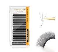 NAGARAKU 3D W Pestañas W Ramo Prefabricado Extensión de Pestañas Hecho a mano WW Profesional Pestañas Postizas Naturales Ahorra Tiempo Volumen Rusas Clover Eyelash Cluster Negro(0.07mm L 9mm)