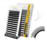 NAGARAKU 3D W Pestañas W Ramo Prefabricado Extensión de Pestañas Hecho a mano WW Profesional Pestañas Postizas Naturales Ahorra Tiempo Volumen Rusas Clover Eyelash Cluster Negro(0.10mm D 8-15mm)