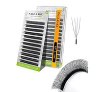 NAGARAKU 4D U Pestañas U Forma Naturales Esponjosas Flexibles Rizo Tejidas A Mano Suave Ligeras Finas Flor Compacta Cada Volumen Abanico Pestaña Luce Clara y Separada U Lash Negro Mate (0,07 D 11mm)