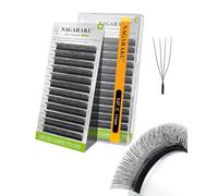 NAGARAKU 4D U Pestañas U Forma Naturales Esponjosas Flexibles Rizo Tejidas A Mano Suave Ligeras Finas Flor Compacta Cada Volumen Abanico Pestaña Luce Clara y Separada U Lash Negro Mate (0,07 C 11mm)