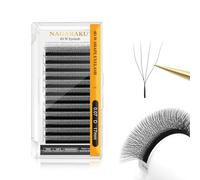 NAGARAKU 4D W Pestañas W Ramo Prefabricado Extensión de Pestañas Hecho a mano WW Profesional Pestañas Postizas Naturales Ahorra Tiempo Volumen Rusas Clover Eyelash Cluster Negro(0.07mm D 17mm)