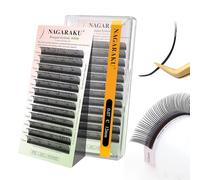 NAGARAKU 5D Pestañas Bouquet Prefabricadas Flower Spikes Tenues Voluminosas Estilo Manga Con Puntas Florecientes Y Base Pegada Recoge 5 Pestañas Individuales De Una Sola Vez Negro Mate (0.07 C 12mm)