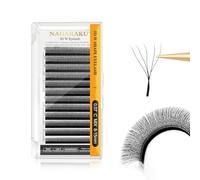 NAGARAKU 5D W Pestañas W Ramo Prefabricado Extensión de Pestañas Hecho a mano WW Profesional Pestañas Postizas Naturales Ahorra Tiempo Volumen Rusas Clover Eyelash Cluster Negro(0.07mm C 8-15mm)