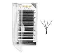 NAGARAKU 8D W Pestañas Puntas Dobles WW Ramo Prefabricado Extensión de Pestañas Hecho a Mano W Profesional Pestañas Postizas Naturales Ahorra Tiempo Volumen Clover Lash Cluster Negro((0.07mm C 8-15mm)