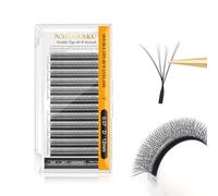 NAGARAKU 8D W Pestañas Puntas Dobles WW Ramo Prefabricado Extensión de Pestañas Hecho a Mano W Profesional Pestañas Postizas Naturales Ahorra Tiempo Volumen Clover Lash Cluster Negro((0.07mm D 12mm)