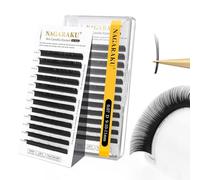 NAGARAKU Camelia Pestañas Individuales con Pegamento En La Raíz 3 Longitudes Mixtas Por Fila Wispy Spike Pelo a Pelo Eyelash Suaves y Naturales Negro Para Pestañas Mojadas Efecto (0.07mm D 9-10-11）