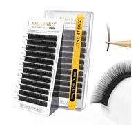 NAGARAKU Camelia Pestañas Individuales con Pegamento En La Raíz 3 Longitudes Mixtas Por Fila Wispy Spike Pelo a Pelo Eyelash Suaves y Naturales Negro Para Pestañas Mojadas Efecto (0.07mm C 10-11-12）