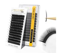 NAGARAKU Camelia Pestañas Individuales con Pegamento En La Raíz 3 Longitudes Mixtas Por Fila Wispy Spike Pelo a Pelo Eyelash Suaves y Naturales Negro Para Pestañas Mojadas Efecto (0.07mm B 10-11-12）