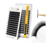 NAGARAKU Camelia Pestañas Individuales con Pegamento En La Raíz 3 Longitudes Mixtas Por Fila Wispy Spike Pelo a Pelo Eyelash Suaves y Naturales Negro Para Pestañas Mojadas Efecto (0.07mm D 13-14-15）