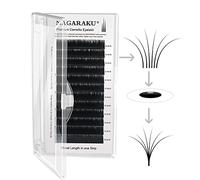 NAGARAKU Camelia Pestañas Individuales Sin Pegamento En La Raíz 3 Longitudes Mixtas Por Fila Wispy Spike Pelo a Pelo Eyelash Suaves y Naturales Negro Para Pestañas Mojadas Efecto (0.05mm D 12-13-14）
