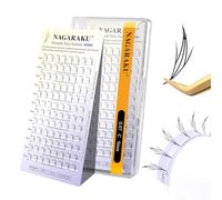 NAGARAKU Comic Fairy Pestañas 96 Fans Mezcla de YY y Trébol Abanicos Ultraligeros Moldeado en Una Pieza No Requiere Sellador Volumen Suave Base Plana y Punta Afilada Fáciles De Aplicar (0.07 C 9mm)
