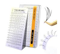 NAGARAKU Comic Fairy Pestañas 96 Fans Mezcla de YY y Trébol Abanicos Ultraligeros Moldeado en Una Pieza No Requiere Sellador Volumen Suave Base Plana y Punta Afilada Fáciles De Aplicar (0.07 D 11mm)