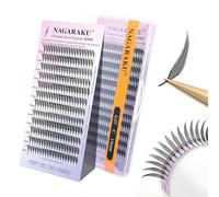 NAGARAKU Comic Spire Pestañas 240 Fans Manga Abanicos de Punta Cónica Ultraligeros Moldeado en Una Pieza No Requiere Sellador Volumen Suave Base Plana y Punta Afilada Fáciles De Aplicar (0.07 C 14mm)