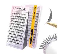 NAGARAKU Comic Spire Pestañas 240 Fans Manga Abanicos de Punta Cónica Ultraligeros Moldeado en Una Pieza No Requiere Sellador Volumen Suave Base Plana y Punta Afilada Fáciles De Aplicar (0.07 D 12mm)