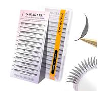 NAGARAKU Comic Spire Pestañas 240 Fans Manga Abanicos de Punta Cónica Ultraligeros Moldeado en Una Pieza No Requiere Sellador Volumen Suave Base Plana y Punta Afilada Fáciles De Aplicar (0.07 D 8mm)