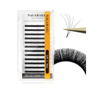 NAGARAKU Easy Fan Pestañas 2 Layers 2~20D Volumen Ruso Técnica Mechón Floración Rapid Pelo a Pelo Pestañas Postizas Abanico Automático Suaves Natural Auto Self Fanning Fluffy Lash Negro (0.05 C 13mm）