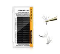 NAGARAKU Easy Fan Pestañas 2 Layers 2~20D Volumen Ruso Técnica Mechón Floración Rapid Pelo a Pelo Pestañas Postizas Abanico Automático Suaves Natural Auto Self Fanning Fluffy Lash Negro (0.07 D 9mm）