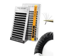 NAGARAKU Easy Fan Pestañas 2 Layers 2~20D Volumen Ruso Técnica Mechón Floración Rapid Pelo a Pelo Pestañas Postizas Abanico Automático Suaves Natural Auto Self Fanning Fluffy Lash Negro (0.05 CC 12mm）