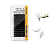 NAGARAKU Easy Fan Pestañas 2 Layers 2~20D Volumen Ruso Técnica Mechón Floración Rapid Pelo a Pelo Pestañas Postizas Abanico Automático Suaves Natural Auto Self Fanning Fluffy Lash Negro (0.03 D 13mm）