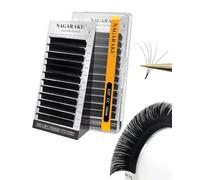 NAGARAKU Easy Fan Pestañas 2 Layers 2~20D Volumen Ruso Técnica Mechón Floración Rapid Pelo a Pelo Pestañas Postizas Abanico Automático Suaves Natural Auto Self Fanning Fluffy Lash Negro(0.07 CC 14mm）