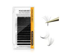 NAGARAKU Easy Fan Pestañas 2 Layers 2~20D Volumen Ruso Técnica Mechón Floración Rapid Pelo a Pelo Pestañas Postizas Abanico Automático Suaves Natural Auto Self Fanning Fluffy Lash Negro(0.07 C 8-15mm）